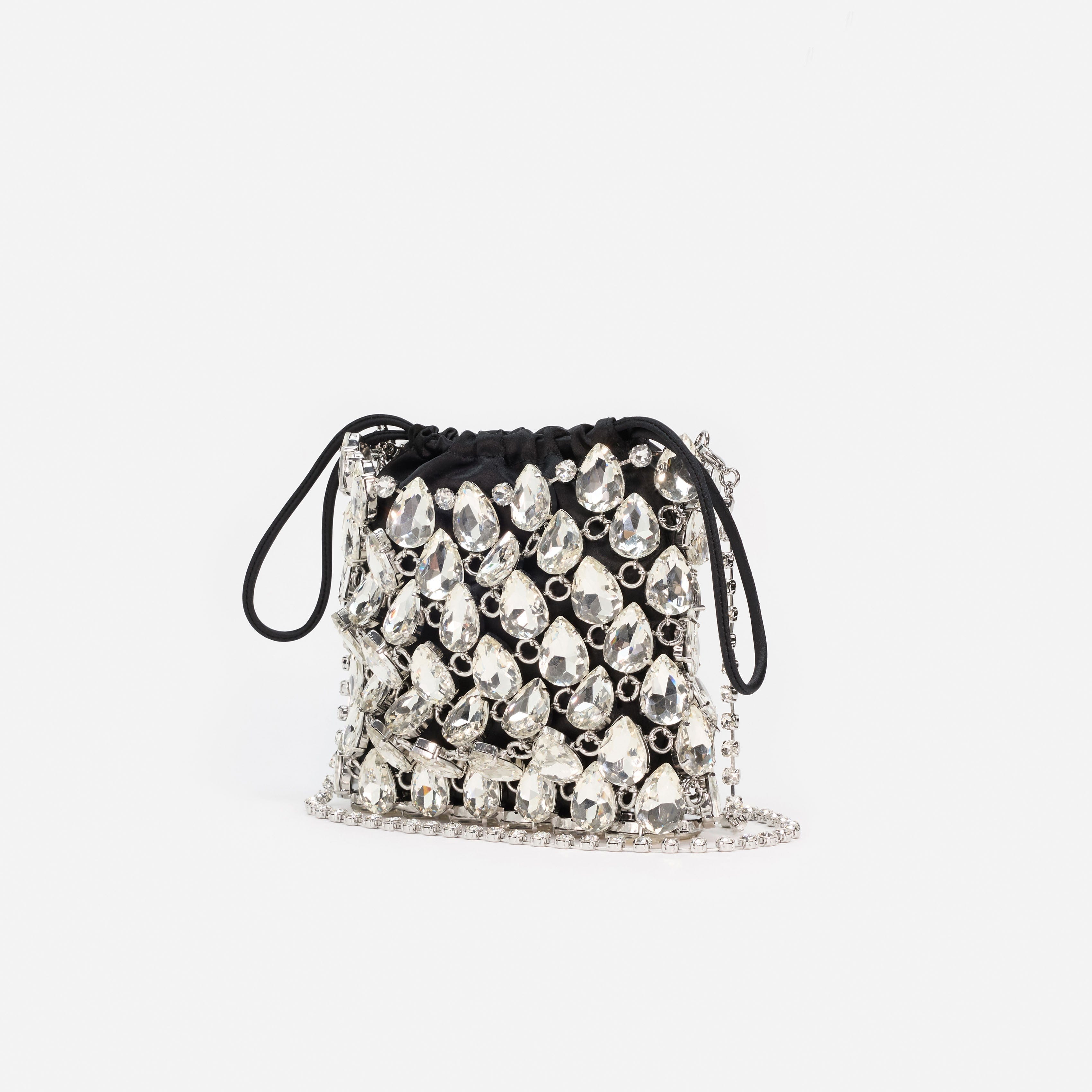 Silver Crystal Chainmail Mini Bag