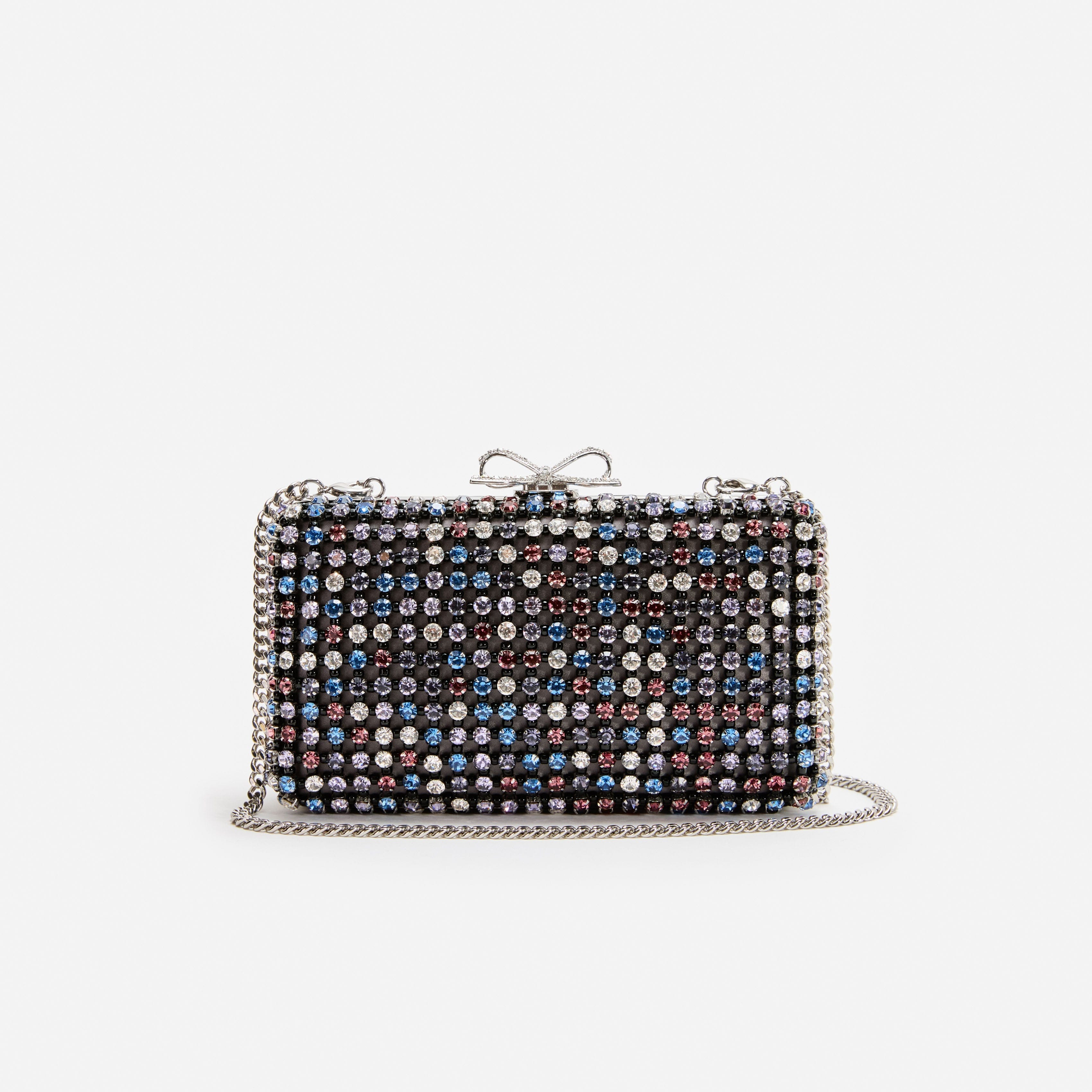 Multi Crystal Chainmail Clutch