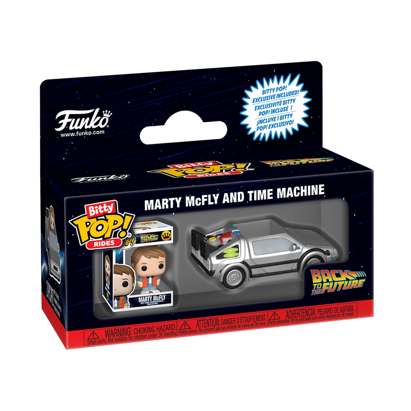 Bitty Pop! Rides Marty McFly and Time Machine