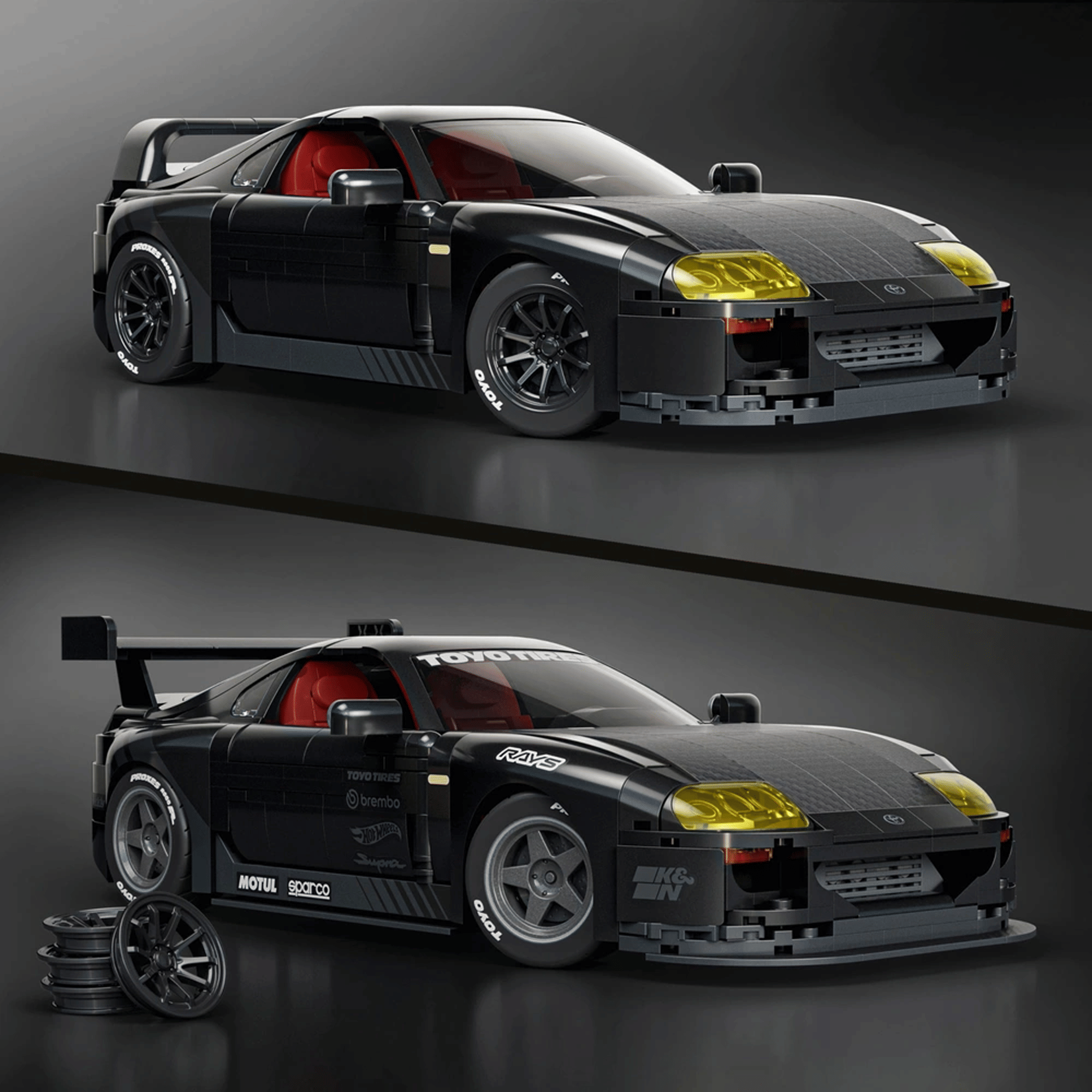 Mattel Brick Shop Hot Wheels ’94 Toyota Supra Mkiv Building Toy Kit (824 Pieces)
