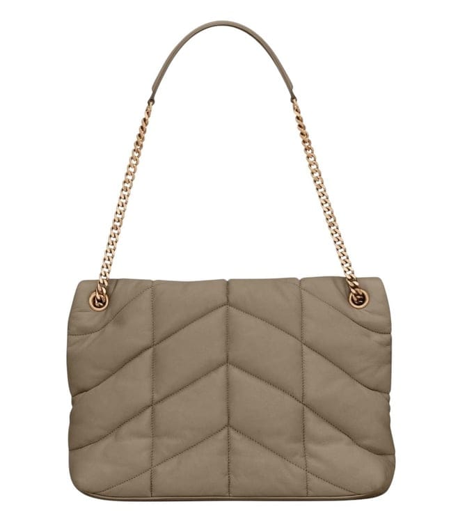 Saint Laurent Taupe Puffer Medium Shoulder Bag