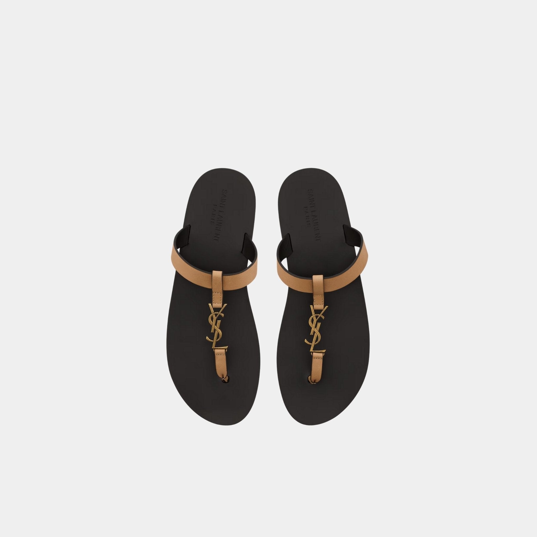Yves Saint Laurent Cassandre Slides In Smooth Leather