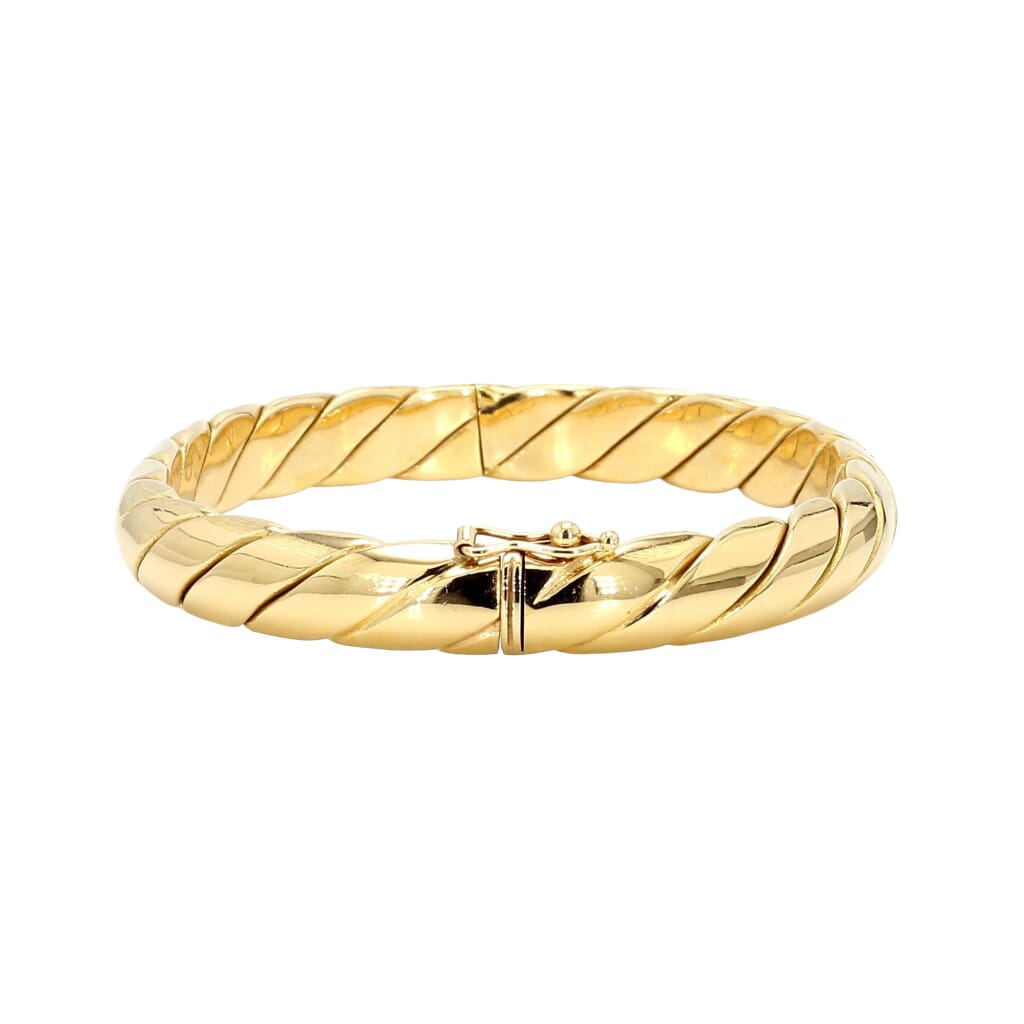 Gold Twisted Rope Bangle Bracelet