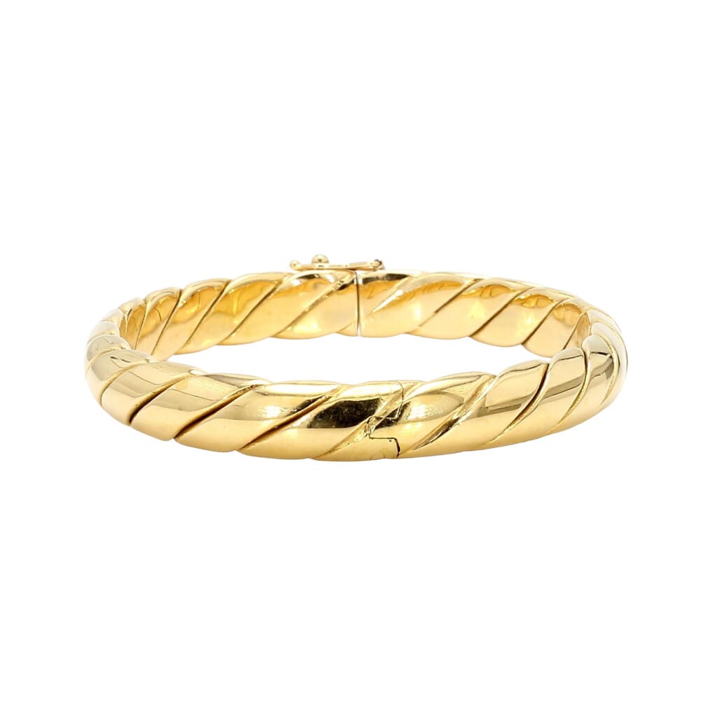 Gold Twisted Rope Bangle Bracelet