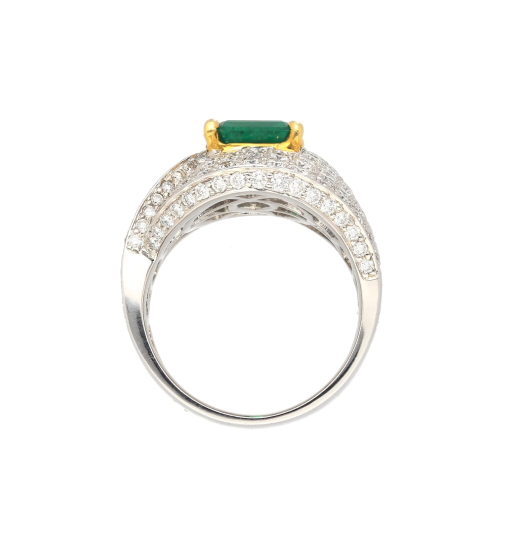 White Gold, Gold, 2.53ct Colombian Emerald and Diamond Ring