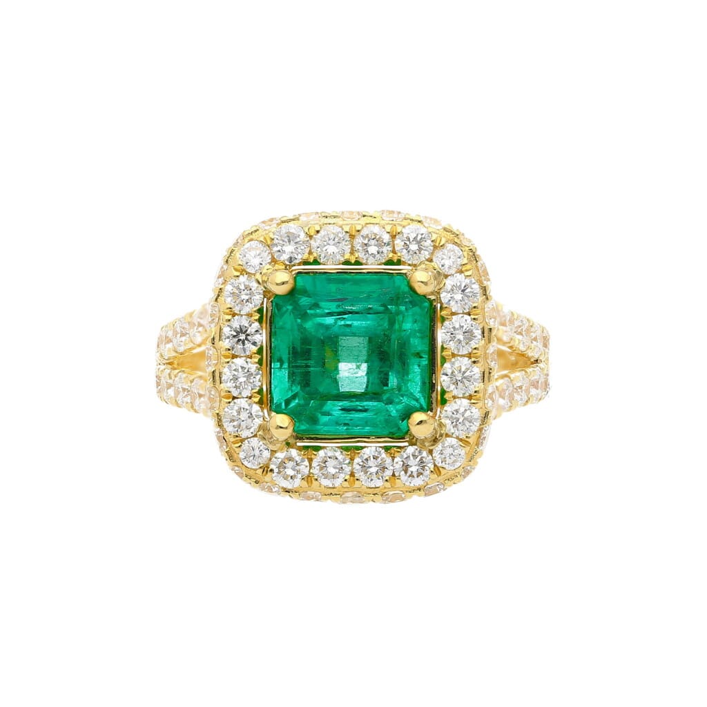 Gold, 2.66ct Colombian Emerald and Diamond Ring