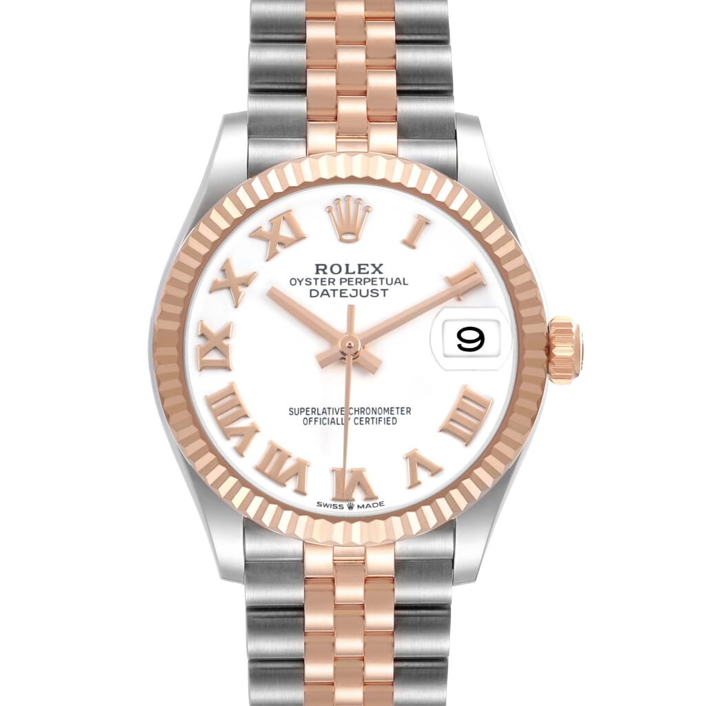 Datejust (Reference 278271). A 31mm stainless steel rose gold automatic wristwatch with date. 2021