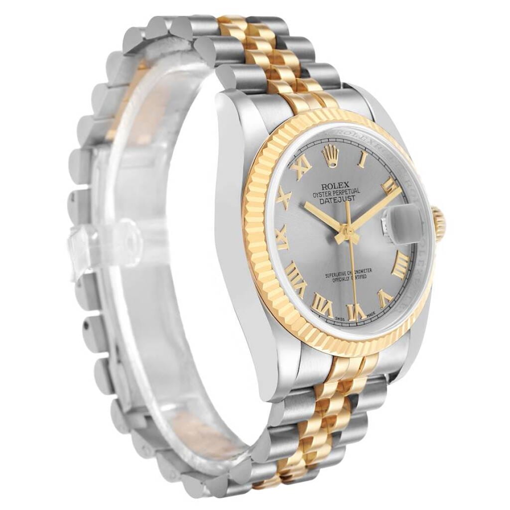 Datejust (Reference 116233). A 36mm stainless steel yellow gold automatic wristwatch with date. 2010
