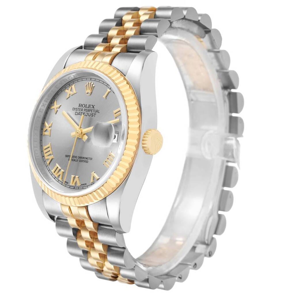 Datejust (Reference 116233). A 36mm stainless steel yellow gold automatic wristwatch with date. 2010