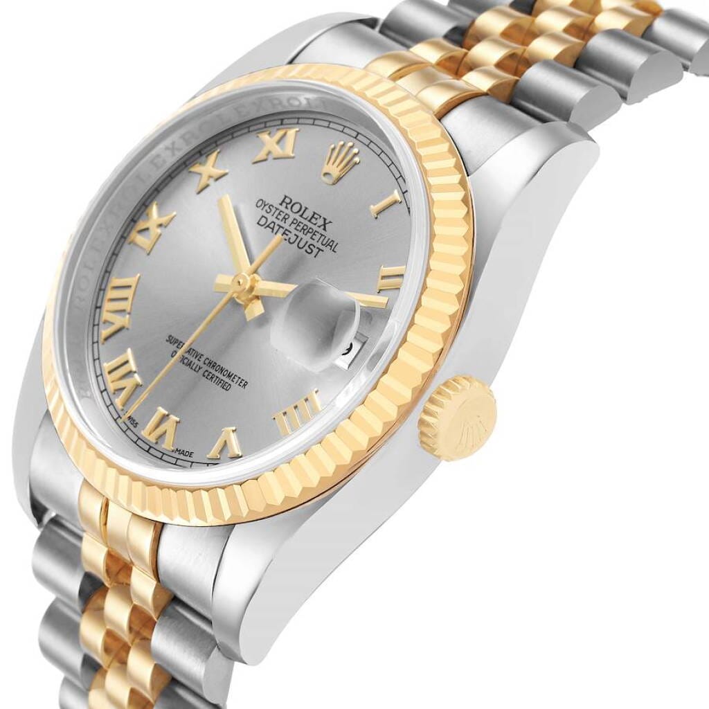 Datejust (Reference 116233). A 36mm stainless steel yellow gold automatic wristwatch with date. 2010