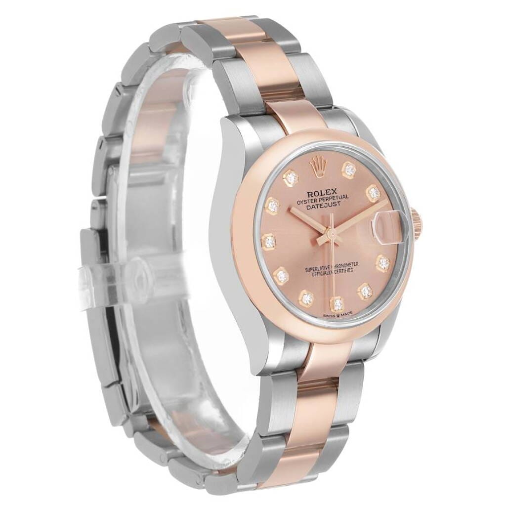 Datejust (Reference 278241). A 31mm stainless steel rose gold diamond-set automatic wristwatch with date. 2020
