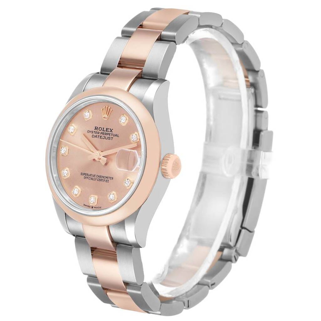 Datejust (Reference 278241). A 31mm stainless steel rose gold diamond-set automatic wristwatch with date. 2020