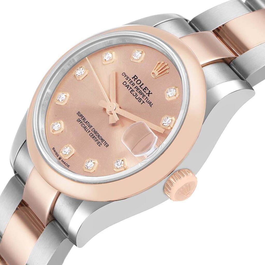 Datejust (Reference 278241). A 31mm stainless steel rose gold diamond-set automatic wristwatch with date. 2020