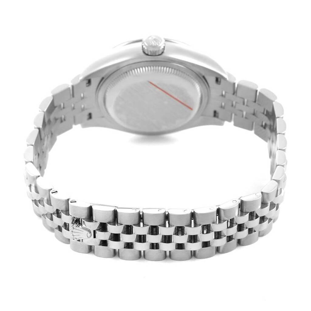 Datejust (Reference 279384). A 28mm stainless steel white gold diamond-set automatic wristwatch with date.