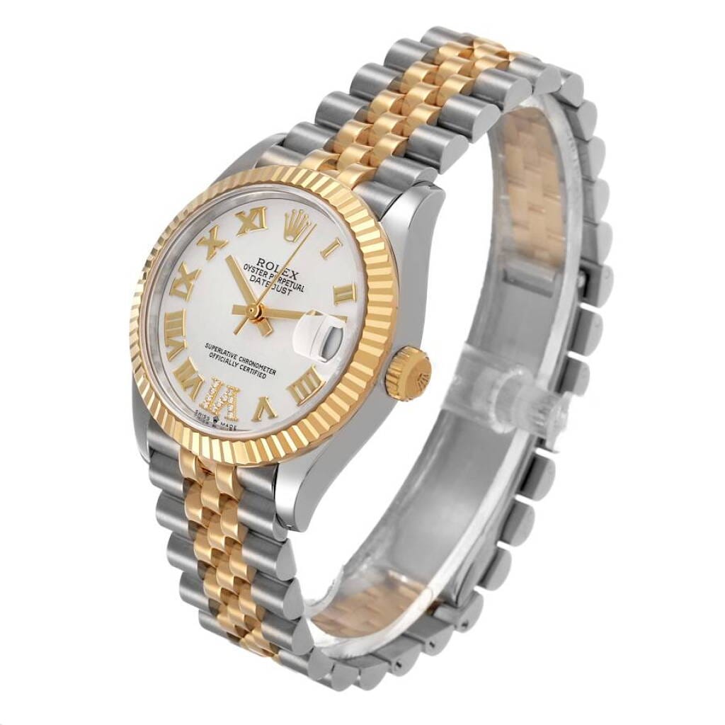 Datejust (Reference 278273). A 31mm stainless steel yellow gold diamond-set automatic wristwatch with date.