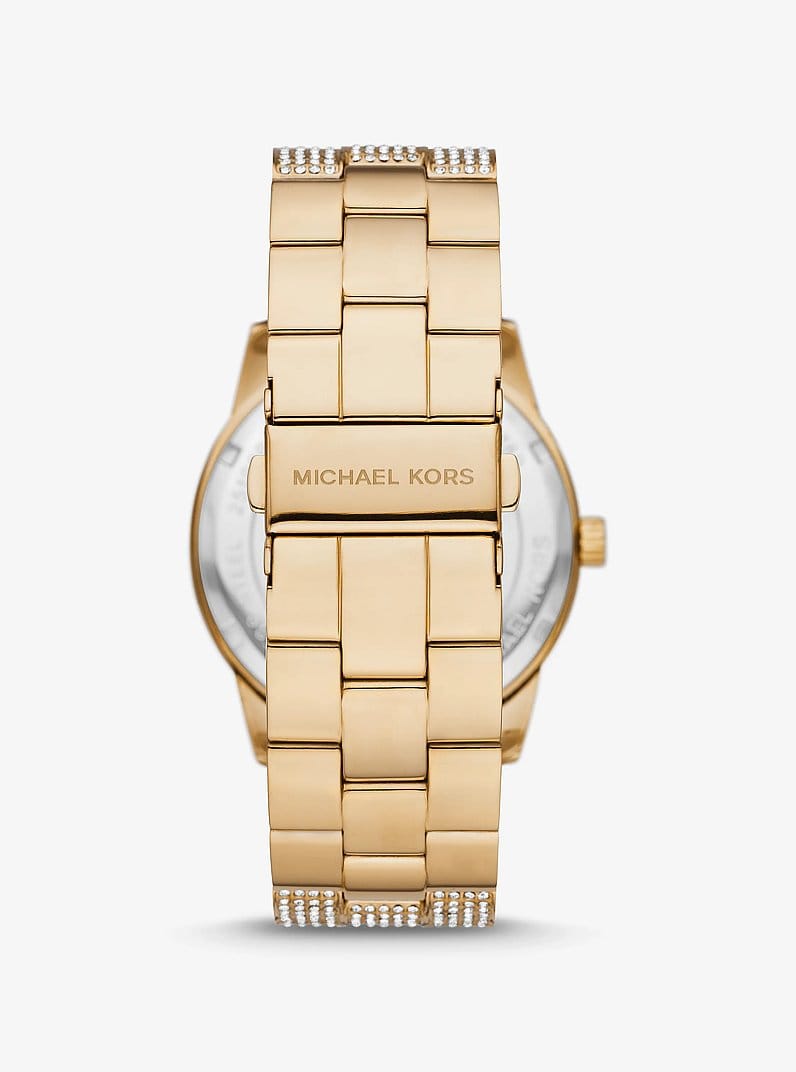 Oversized Brynn Pavé Gold-Tone Watch