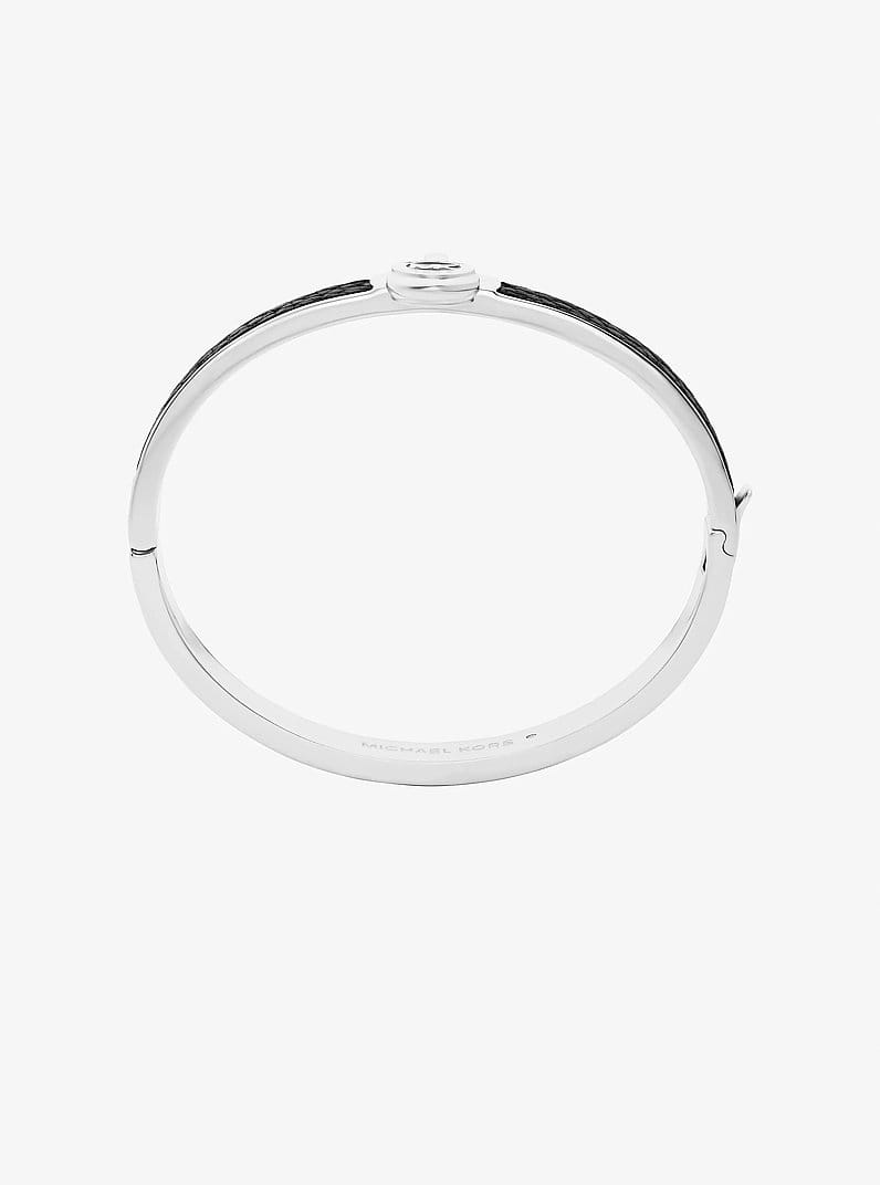 Lock Charm Leather Bangle