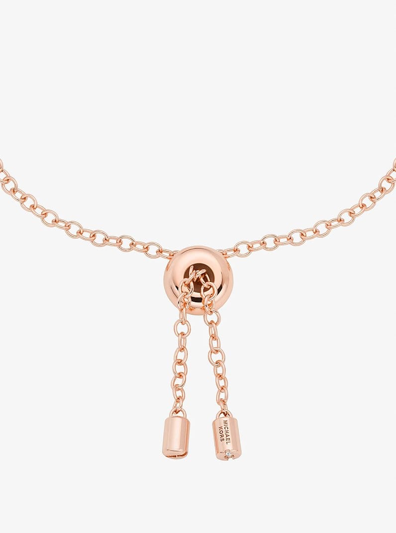 Logo & Cubic Zirconia Slider Bracelet