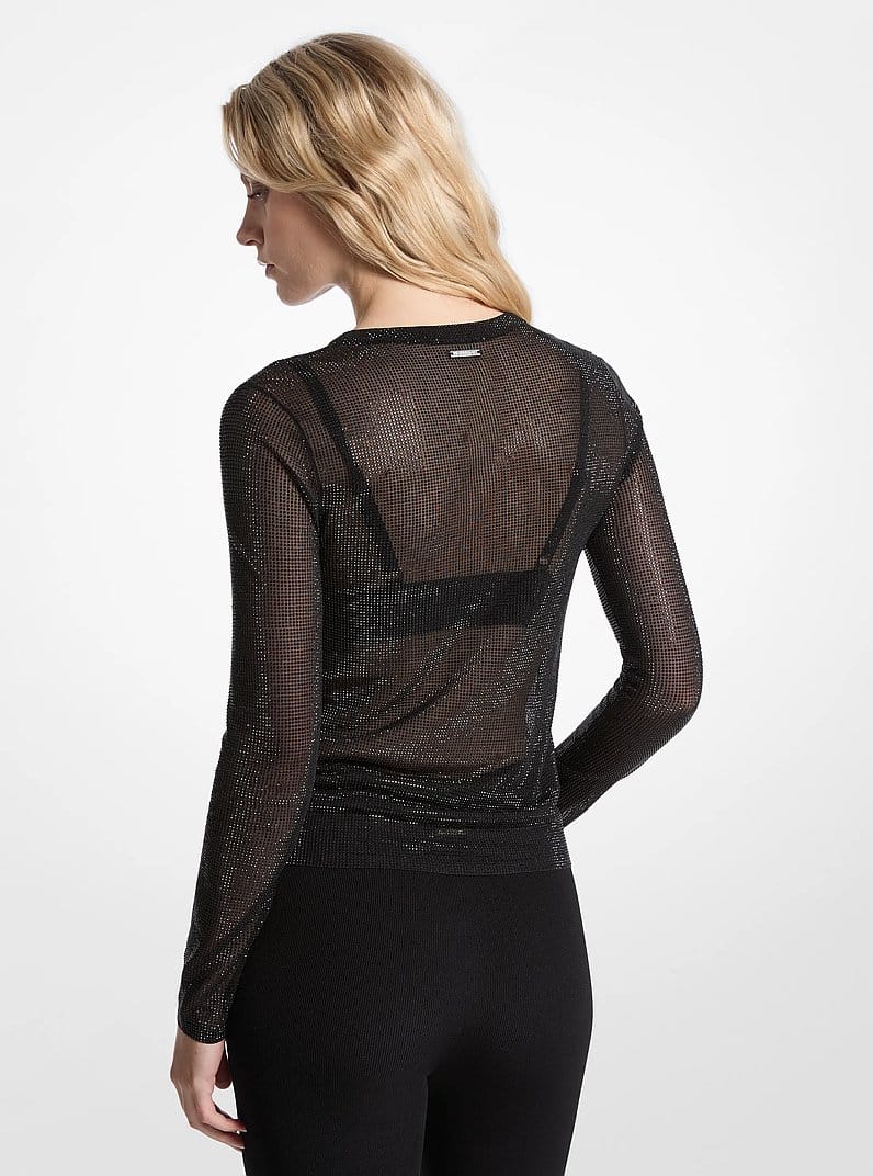 Embellished Mesh Top
