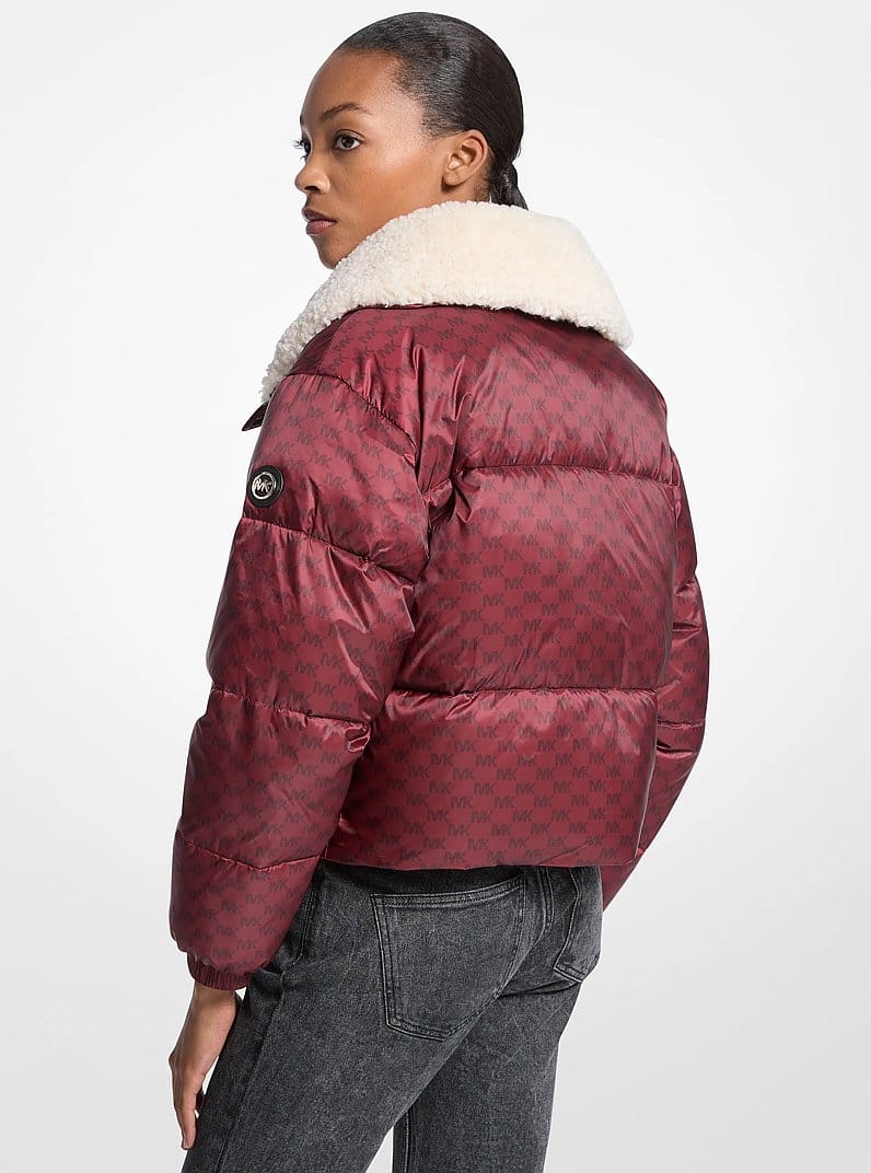 Logo Print and Sherpa Puffer Jacket