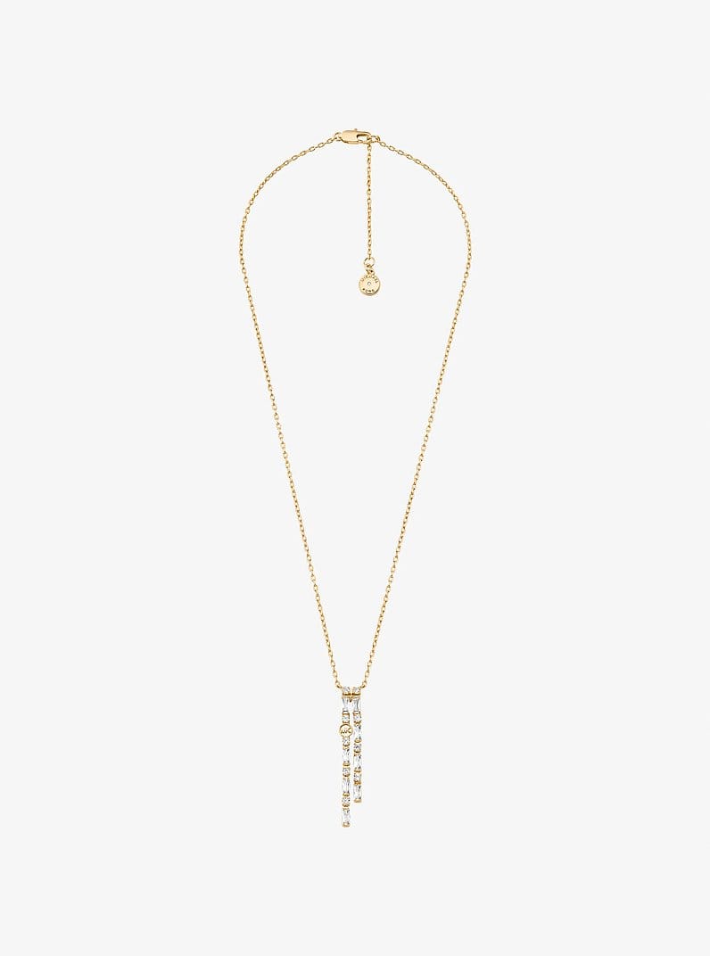 Pavé Baguette Drop Necklace