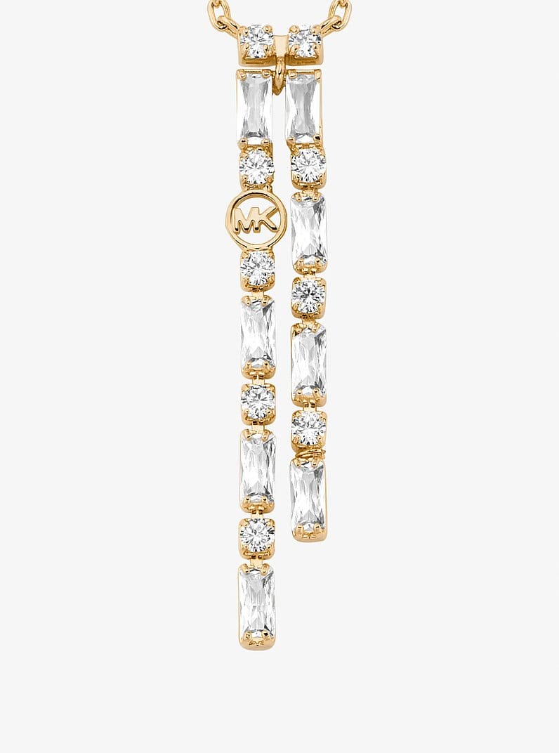 Pavé Baguette Drop Necklace