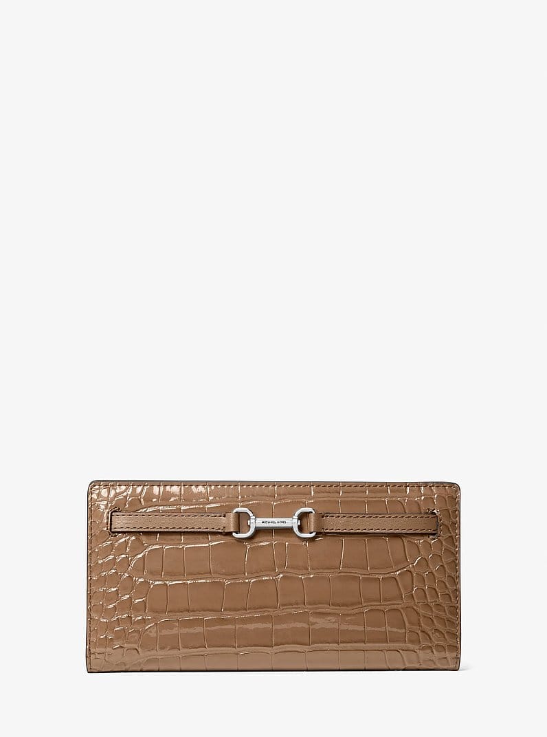 Carson Large Patent Crocodile Embossed Wallet
