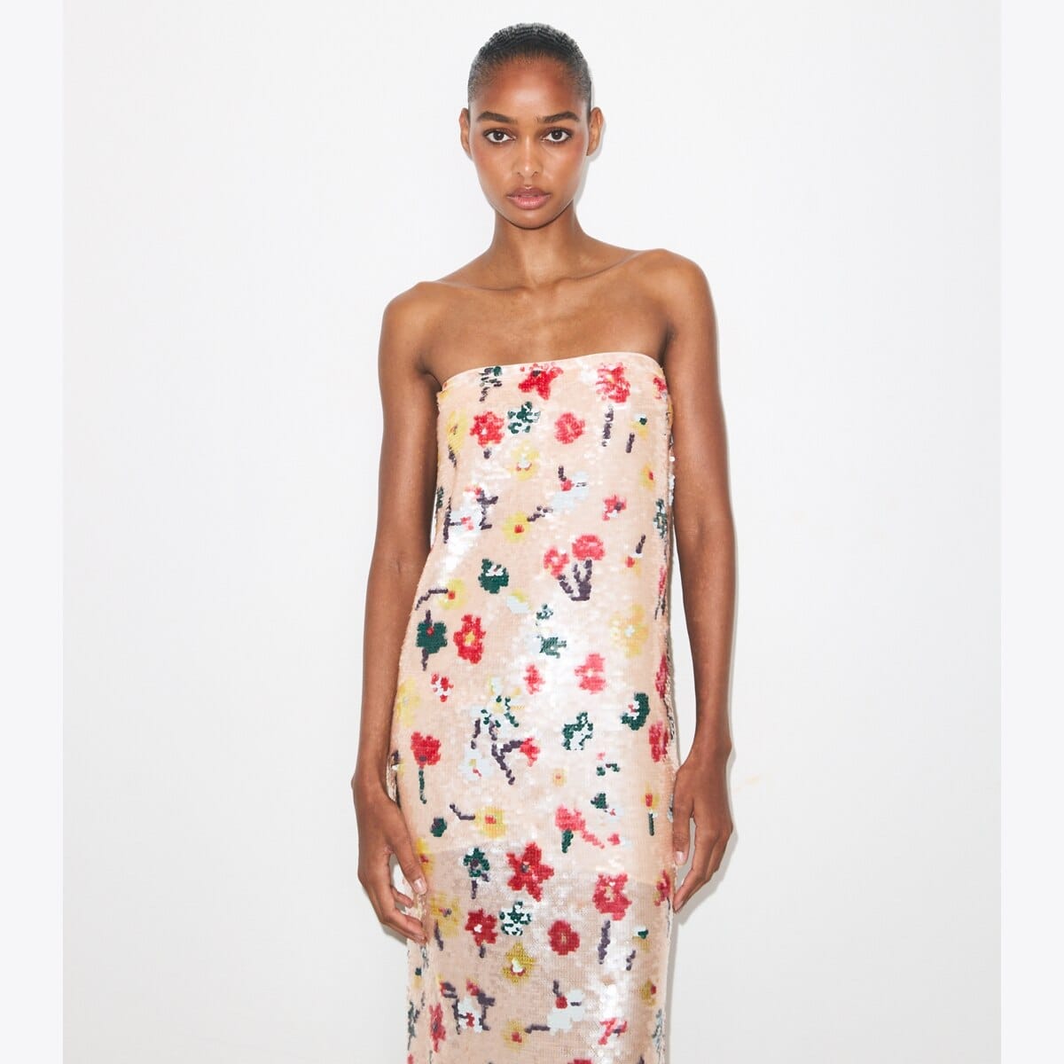 Strapless Sequin Dress