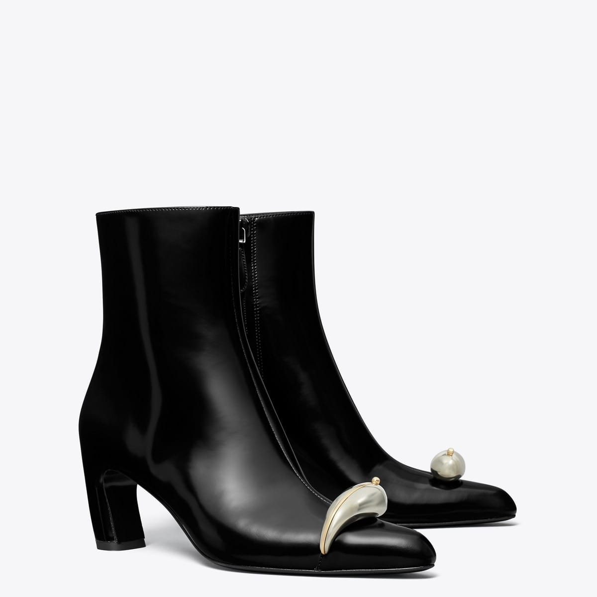 Pierced Heeled Ankle Boot