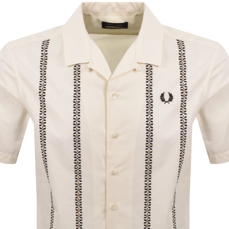 Fred Perry Placement Print Shirt Ecru