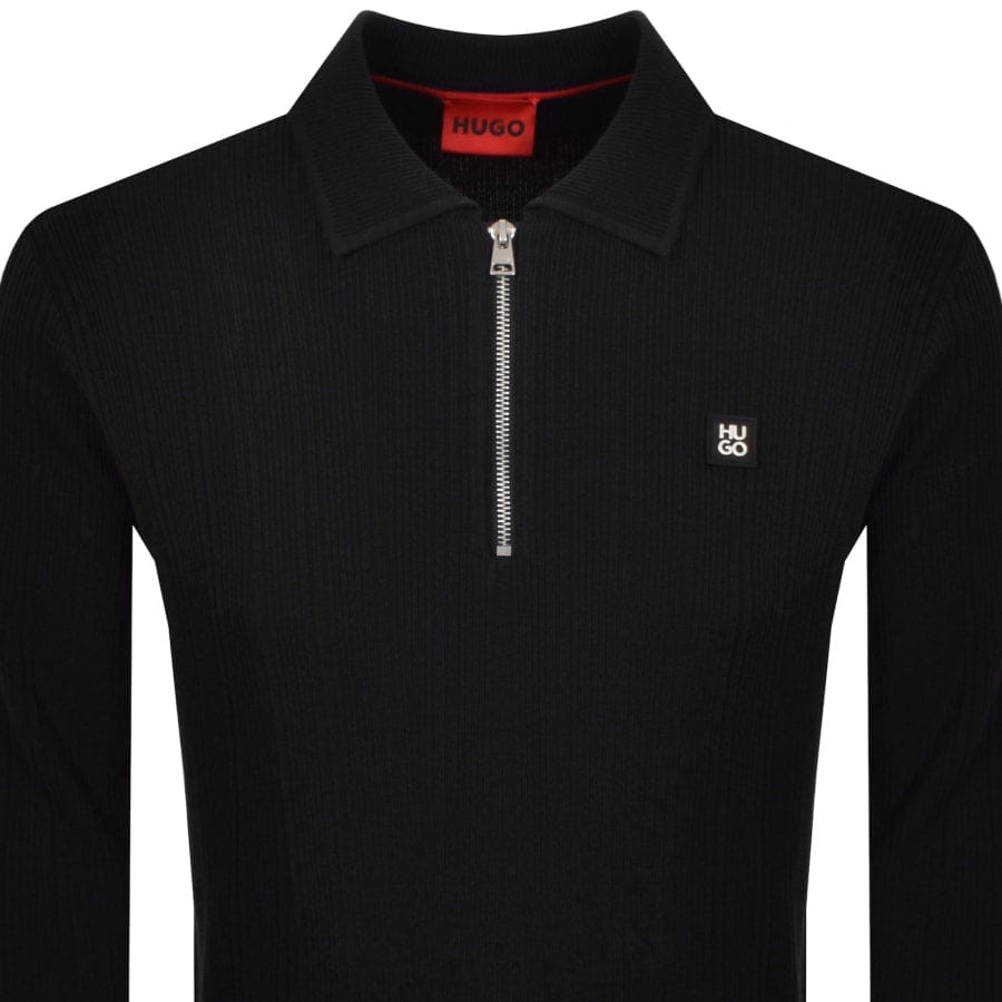 HUGO Sastoro Knit Polo Jumper Black