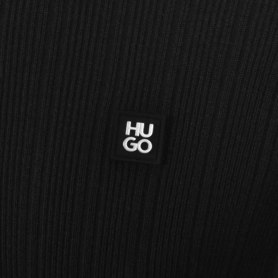 HUGO Sastoro Knit Polo Jumper Black