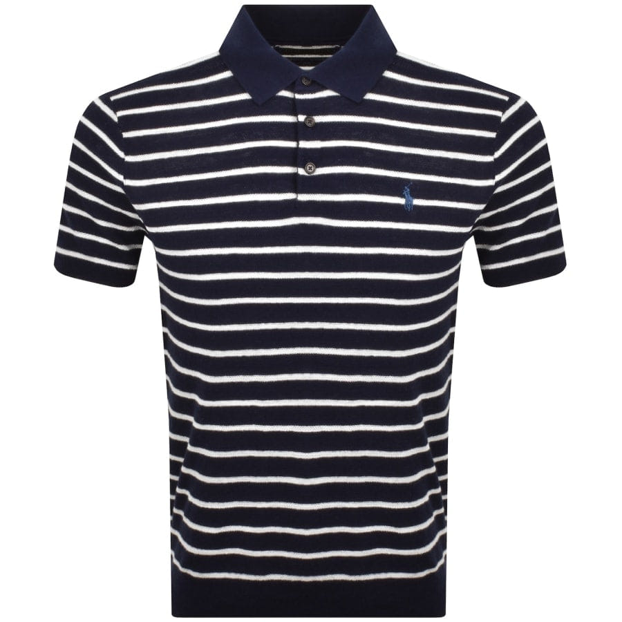 Ralph Lauren Stripe Polo T Shirt Navy