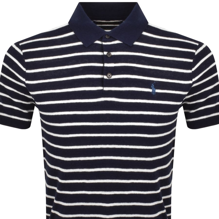 Ralph Lauren Stripe Polo T Shirt Navy