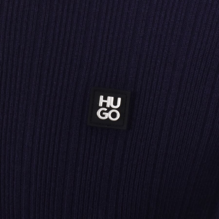 HUGO Sastoro Knit Polo Jumper Navy