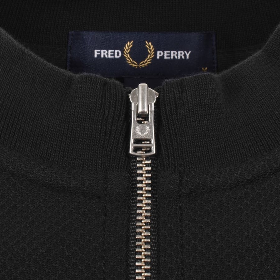 Fred Perry Pique Quarter Zip T Shirt Black