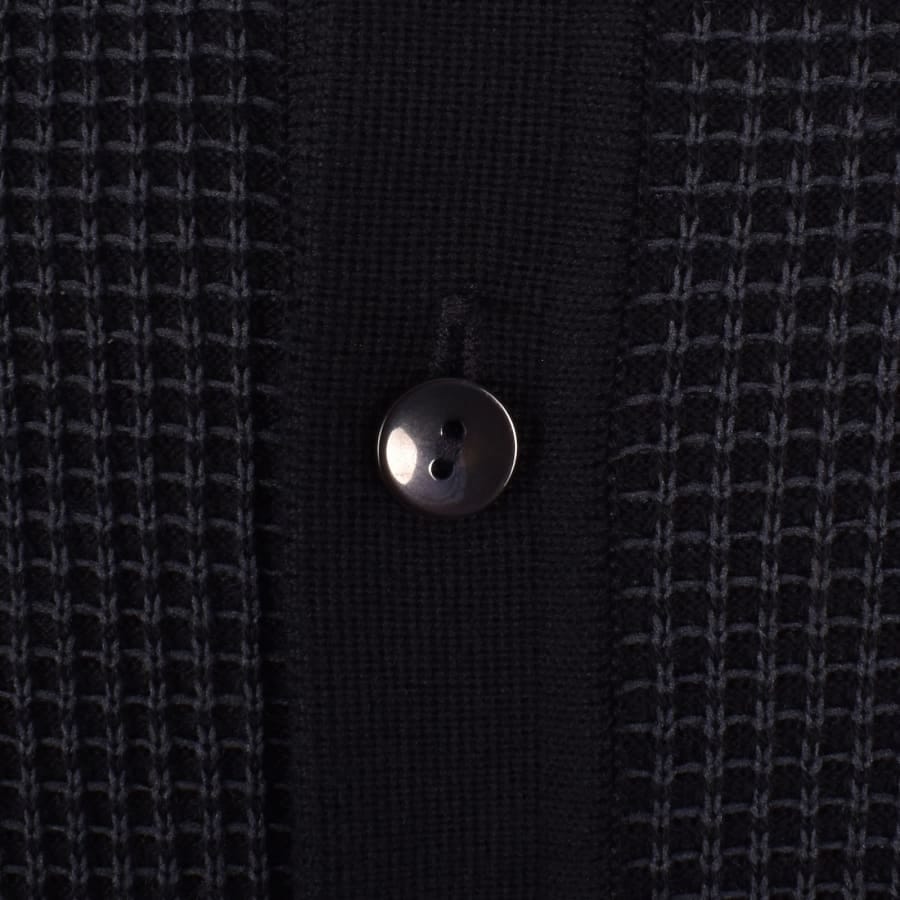 Fred Perry Waffle Knit Polo T Shirt Navy