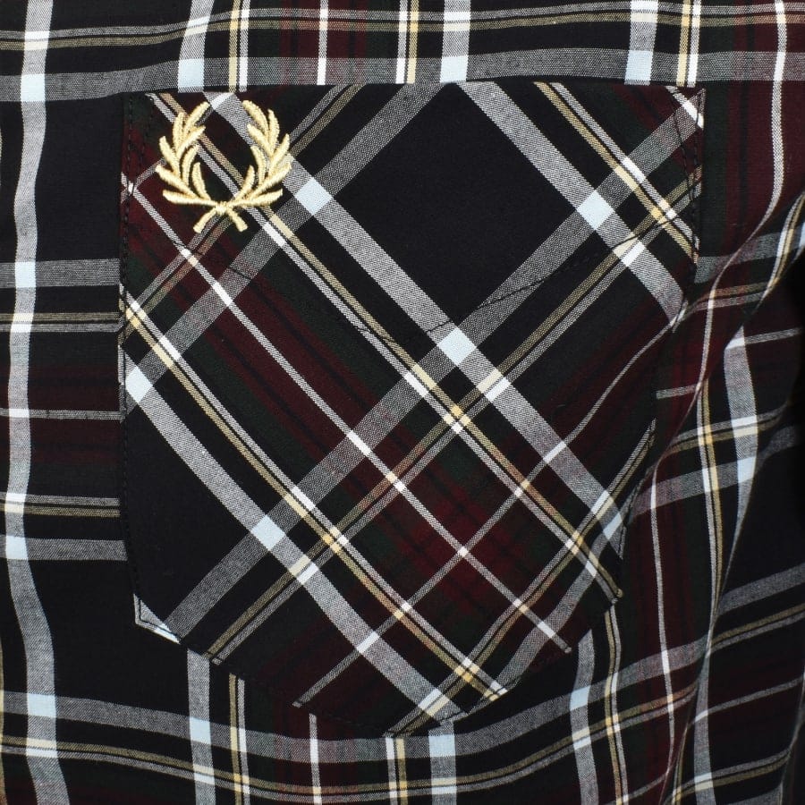 Fred Perry Tartan Short Sleeve Shirt Black