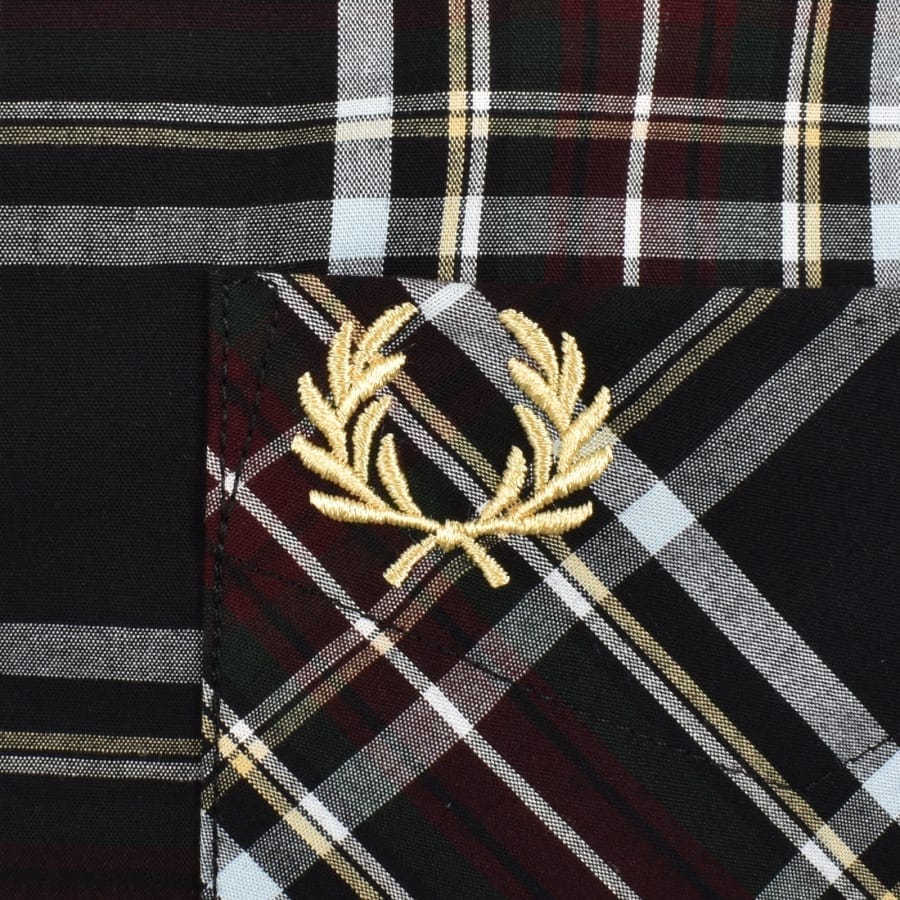 Fred Perry Tartan Short Sleeve Shirt Black