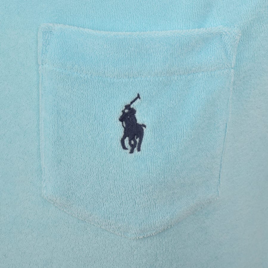 Ralph Lauren Towelling Polo T Shirt Aqua Blue