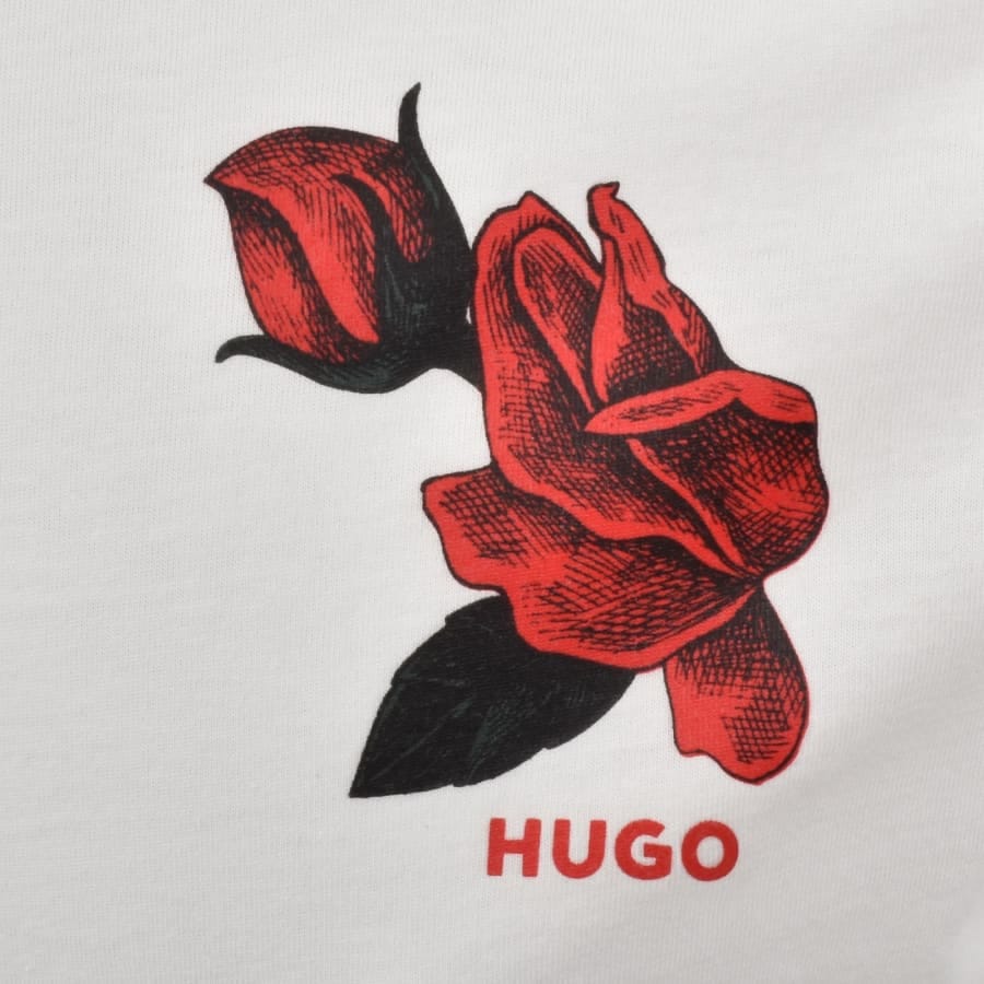 HUGO Dikerd Crew Neck T Shirt White
