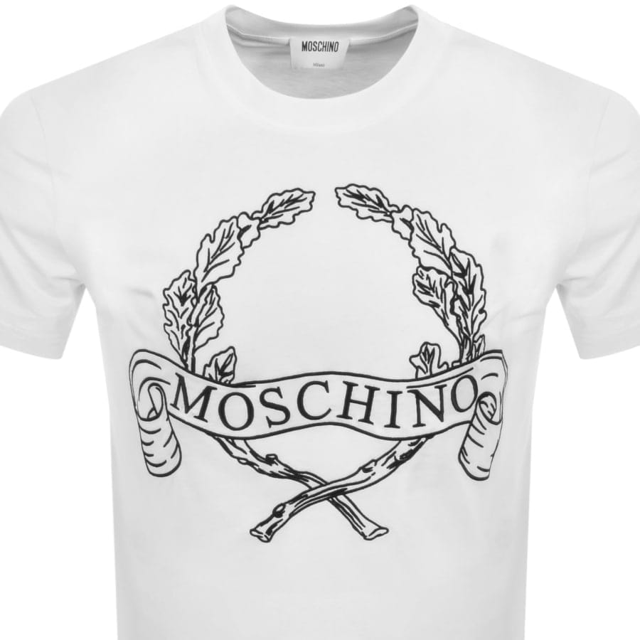 Moschino Laurel Crown Logo T Shirt White