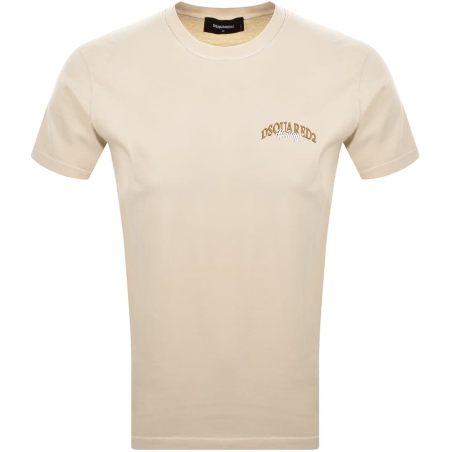 DSQUARED2 Cool Fit Logo T Shirt Beige