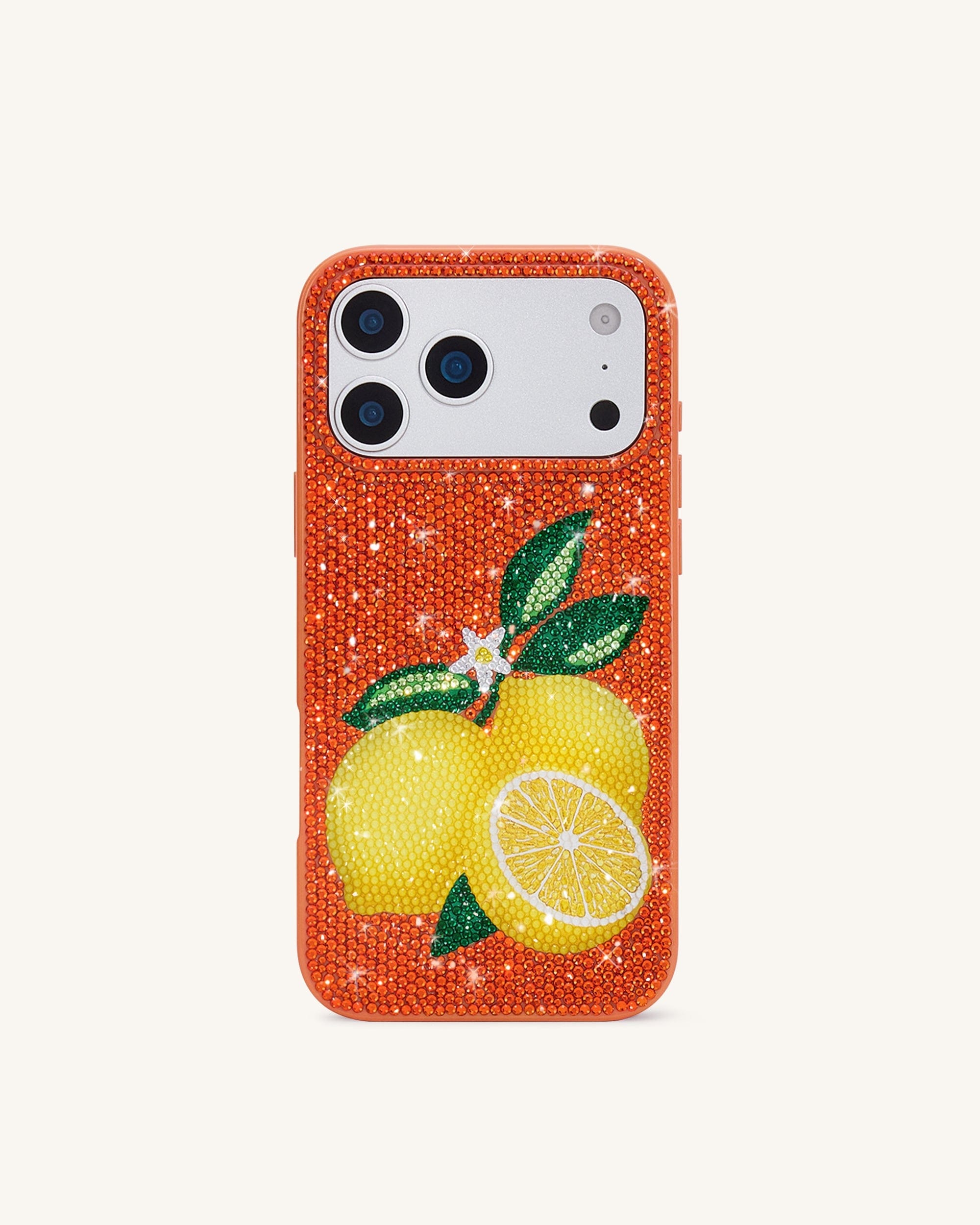 Lemon Artificial Crystal Phone Case - Pink