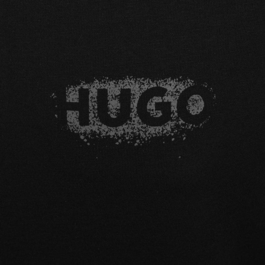 HUGO Loose Fit Spray Logo T Shirt Black