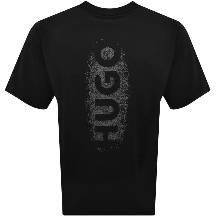 HUGO Loose Fit Spray Logo T Shirt Black