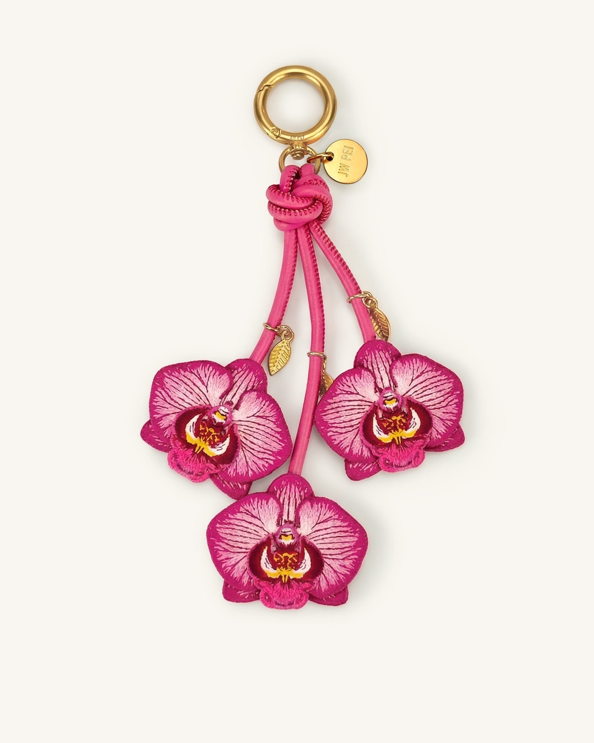 Orchid Bag Charm - Bright Orange