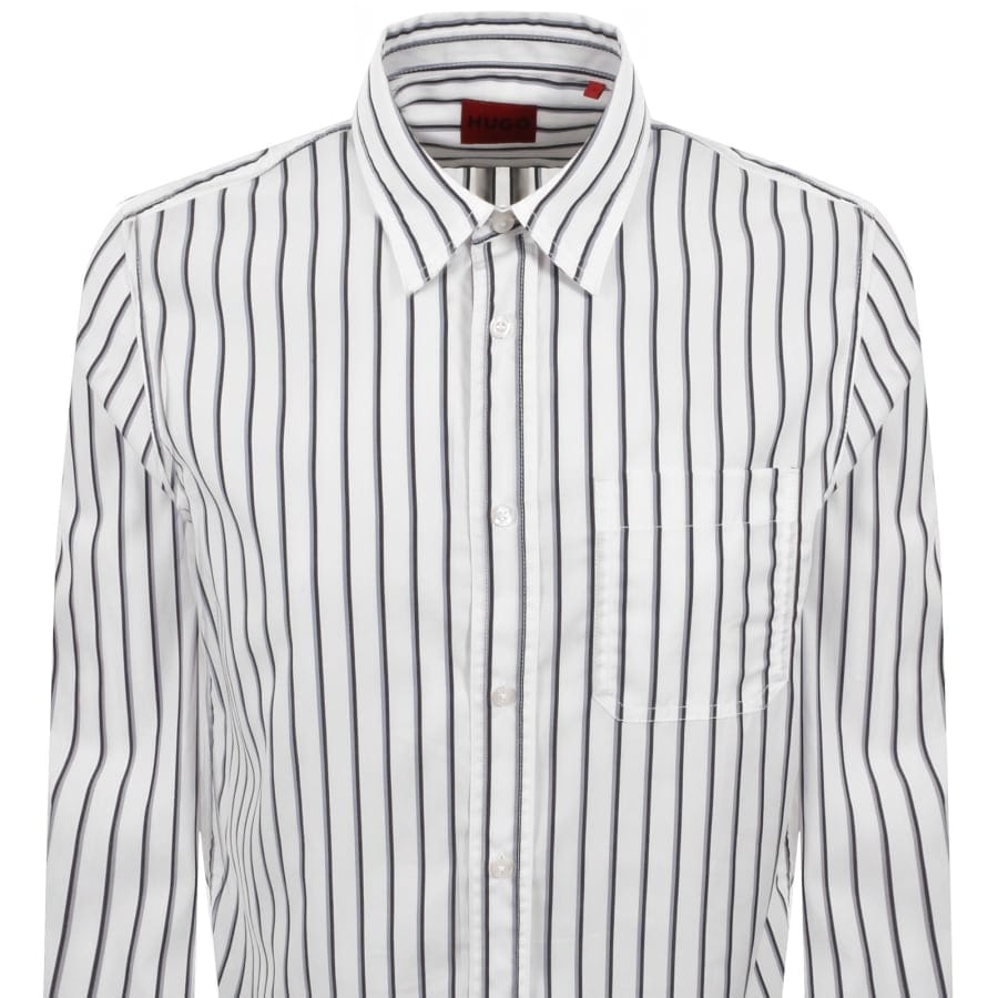 HUGO Long Sleeved Erillo Shirt White