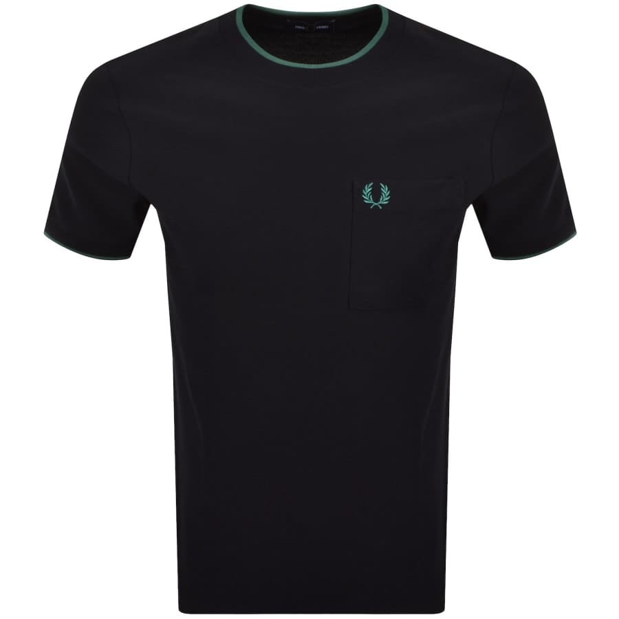 Fred Perry Pocket Detail Pique T Shirt Navy