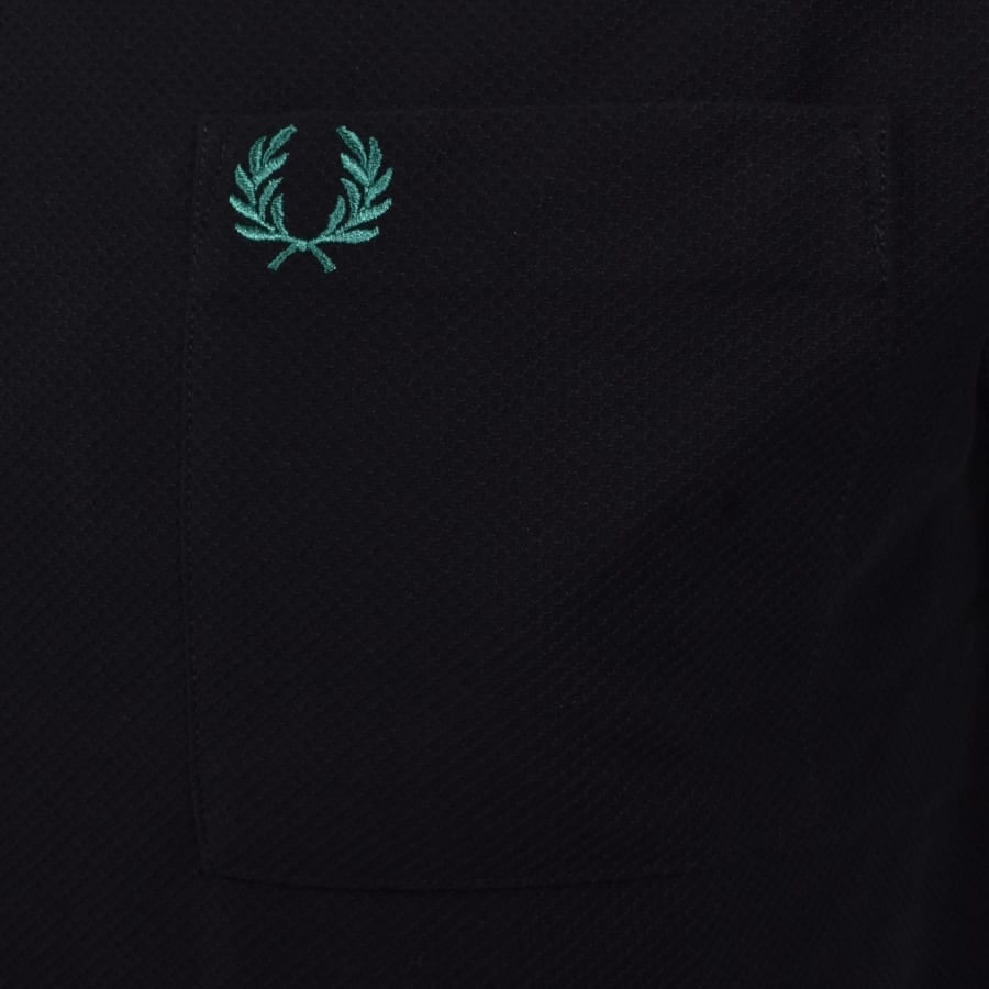 Fred Perry Pocket Detail Pique T Shirt Navy